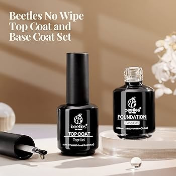 Beetles 2 Pcs 15ml No Wipe Gel Top Coat and Base Coat Set - Shine Finish and Long Lasting, Soak O... | Amazon (US)