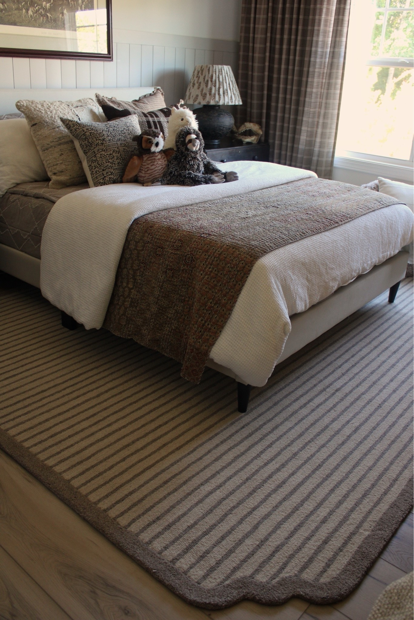 Curtains are *windowpane taupe khaki! They keep defaulting to a different color way
Boys bedroom, neutral bedroom, moody and bright bedroom, simple boys bedroom, striped rug, new rug from Chris Loves Julia and Loloi

#LTKHome #LTKmomlife