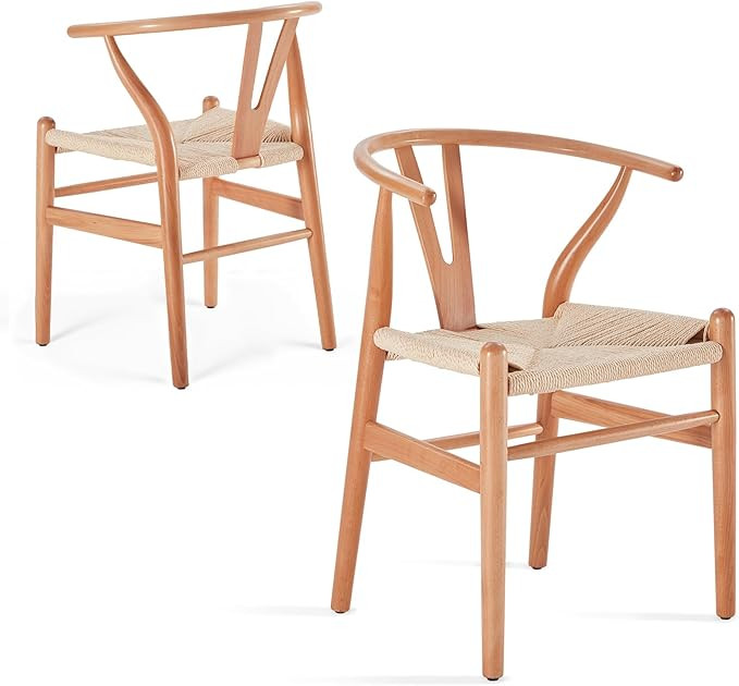 STARY Wood Wishbone Dining Room Chairs Mid Century Modern Wooden for Your Beach House, Fully Asse... | Amazon (US)