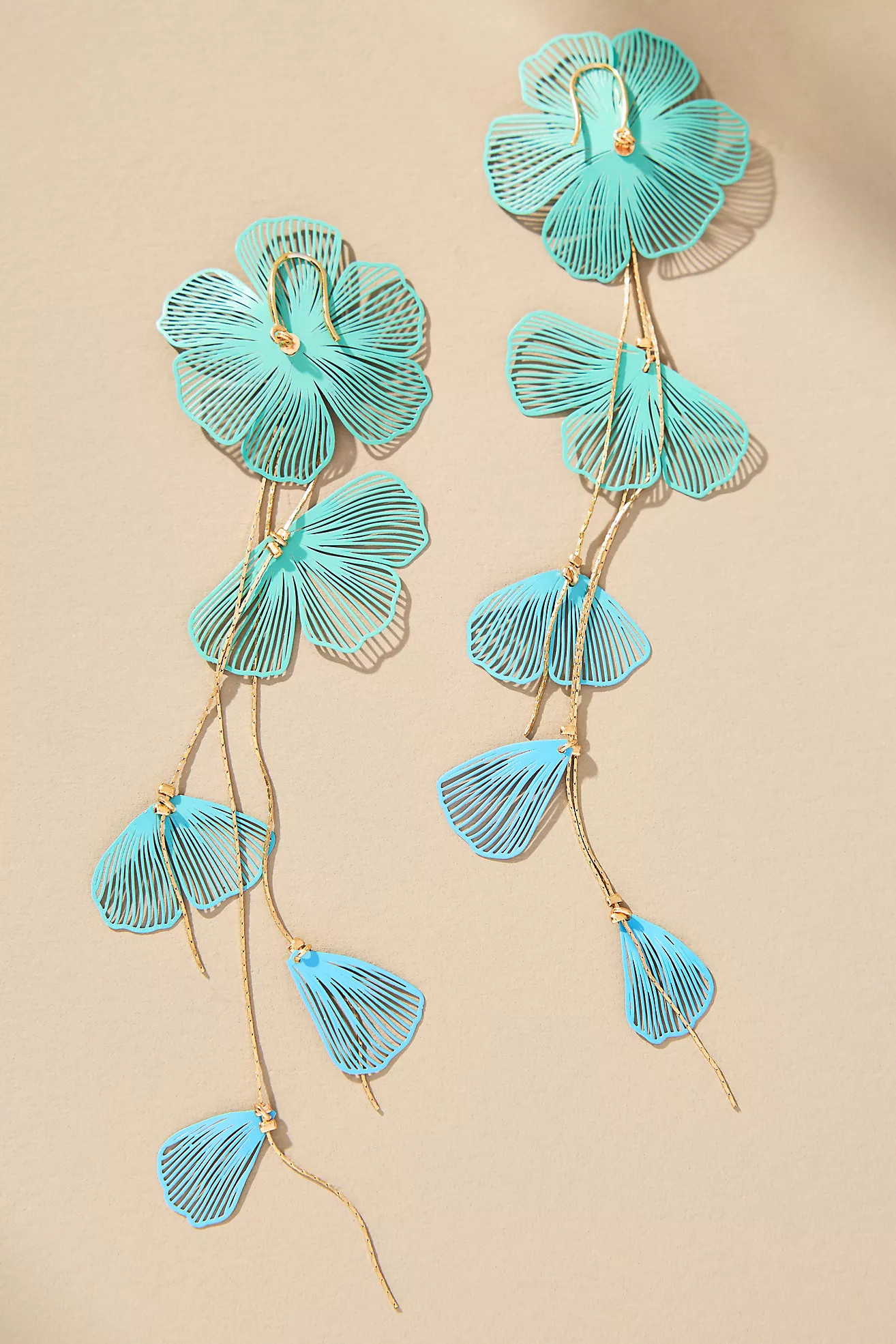 Long Flower Drop Earrings | Anthropologie (US)