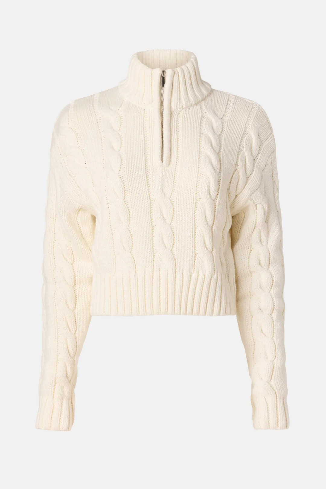 English Factory Half Zip Up Cable Knit Sweater | Rent the Runway