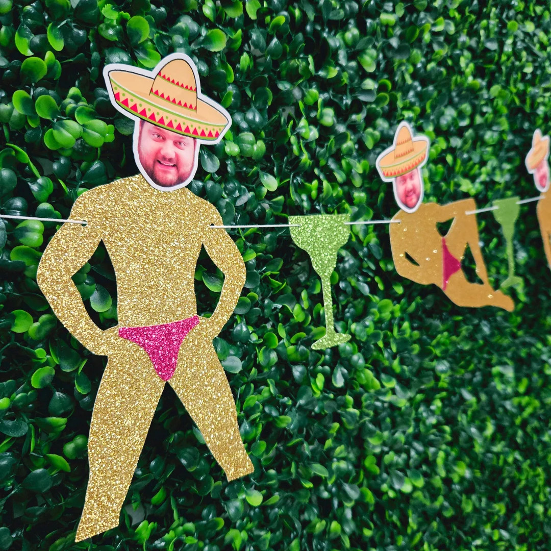 Margs and Matrimony Bachelorette Party Groom Face Banner, Groom Head Sombrero Decor, Margarita Ba... | Etsy (US)