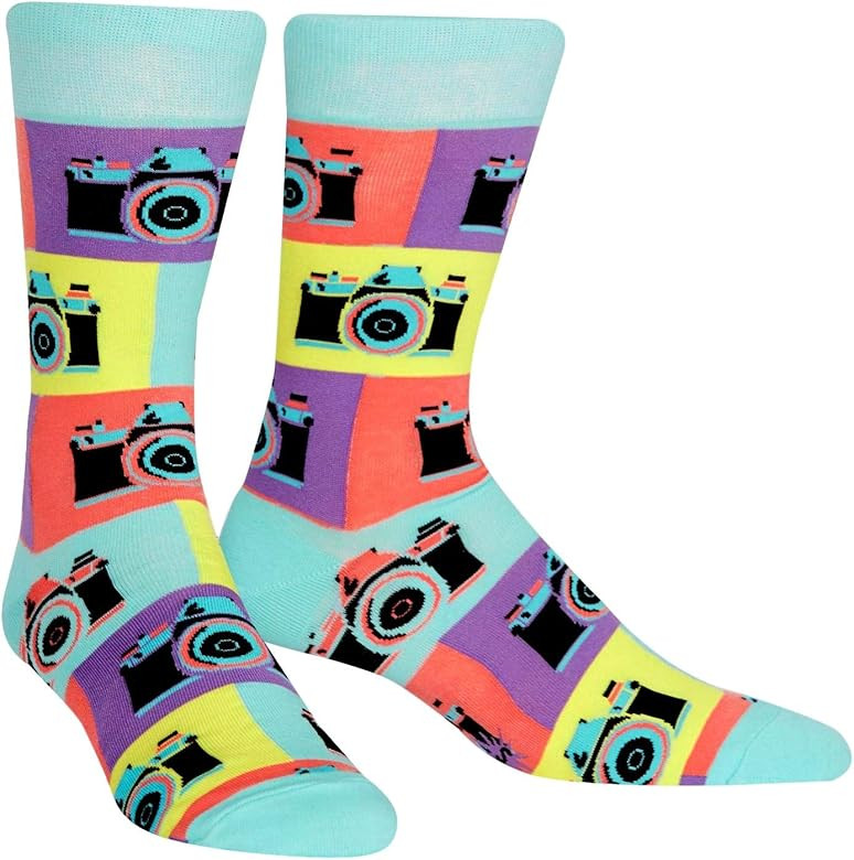 Sock It To Me Men's Say Cheese Retro Camera Photographer Crew Socks | Amazon (US)