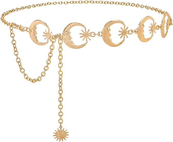 XZQTIVE Waist Chain Belts for Women Rhinestone Crystal Waist Belts Chain for Dresses Adjustable L... | Amazon (US)