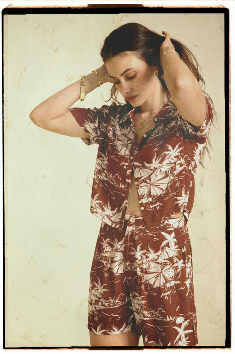 Riviera S/S Woven Shirt in Sepia | Brixton