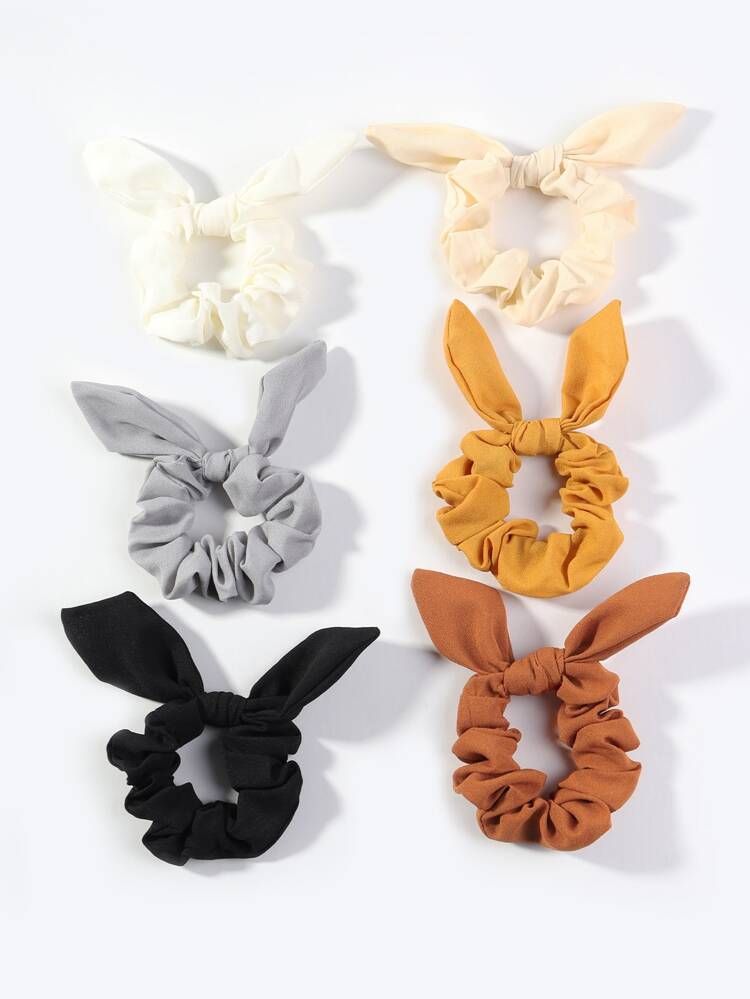 6pcs Bow Decor Scrunchie | SHEIN