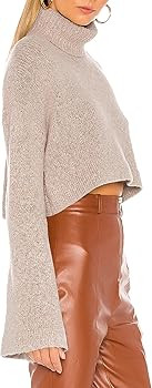 Jumppmile Women's Crop Sweater Turtleneck Long Sleeve Lightweight Fleece Cropped Pullover Sweater... | Amazon (US)