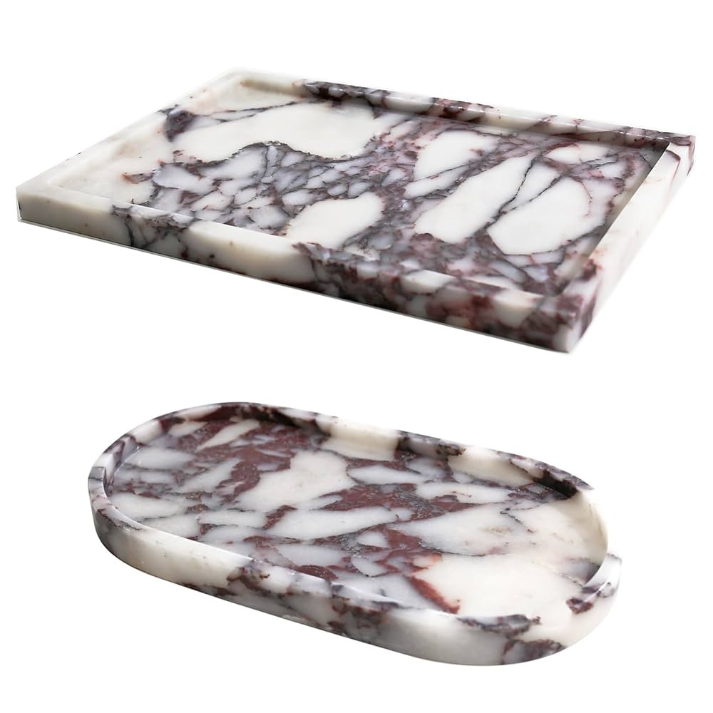 Real Luxurious Natural Marble Vanity Tray Genuine Marble Storage Tray for Home Decor Stone Tray f... | Amazon (US)