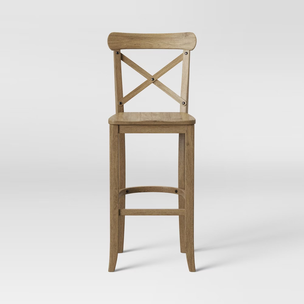 30"" Litchfield X-Back Barstool Wheat Brown - Threshold | Target