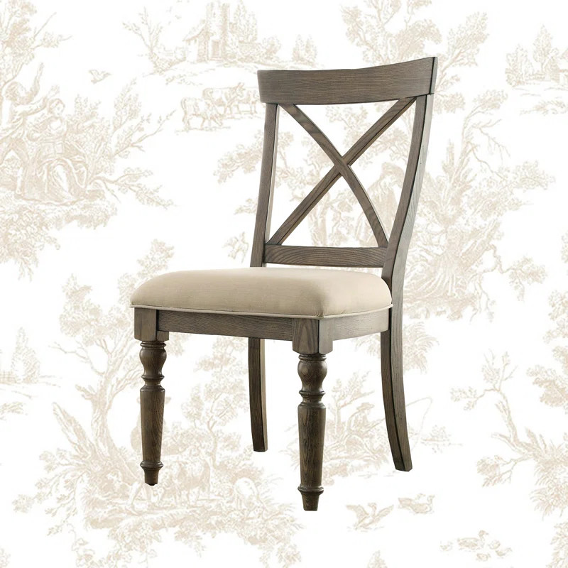 Studio Cross Back Side Chair in Weathered Driftwood (Set of 2) | Wayfair North America