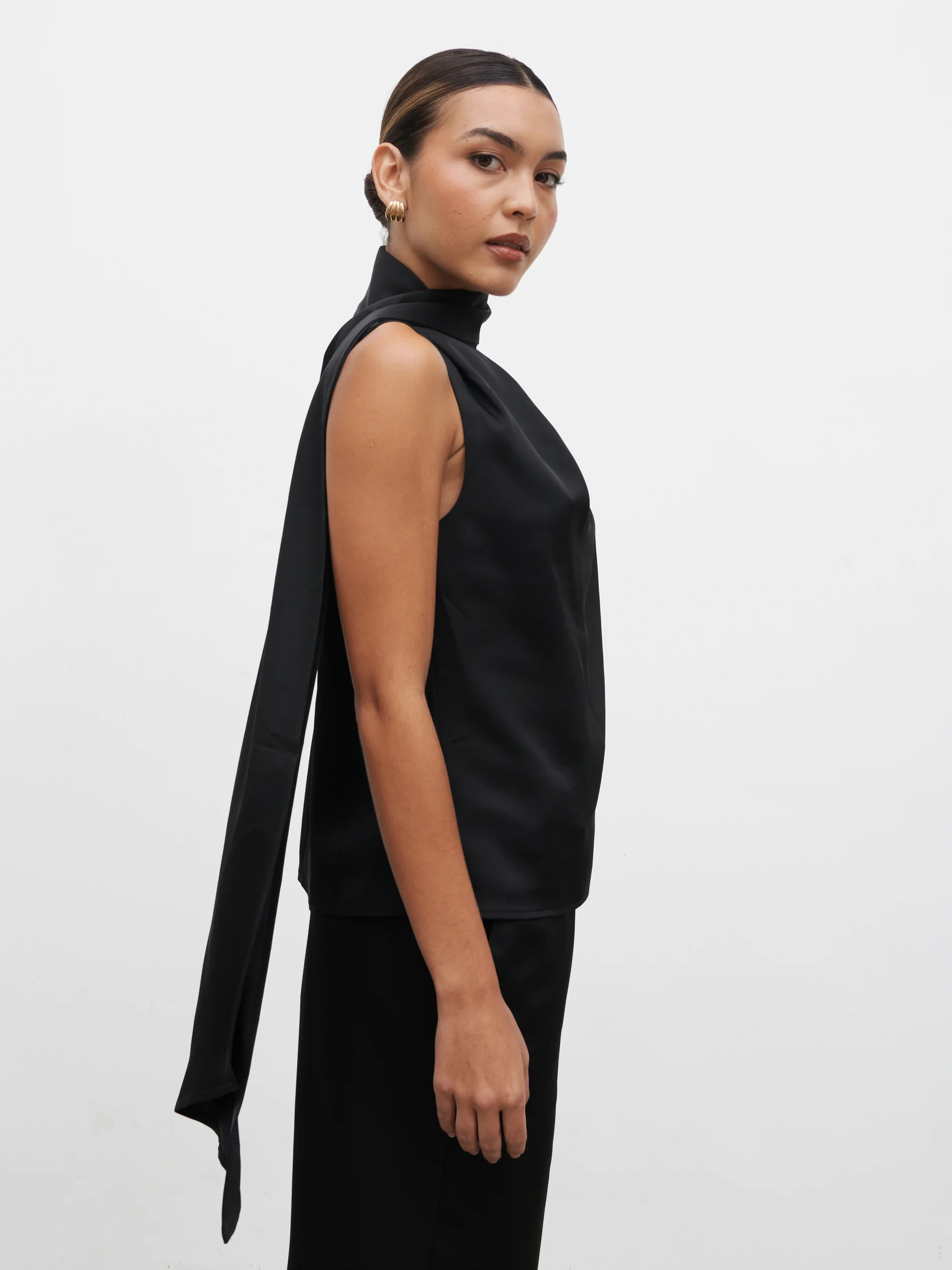 Breya Scarf Satin Top | Pretty Lavish (UK)