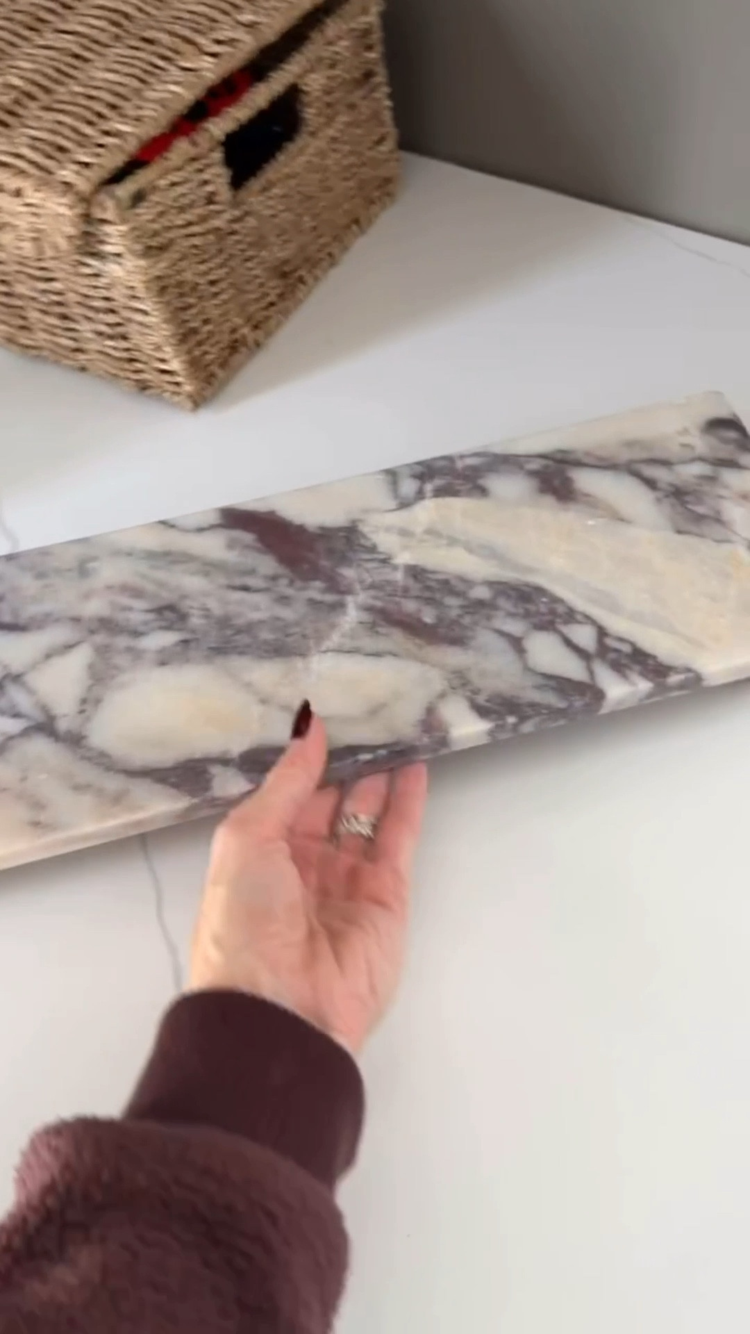 I can’t say enough good things about this marble pedestal tray! The gorgeous deep veining and the weight of it make this piece so luxurious. Only $35 at Target!! And this would easily pass for $200+ at $$$ stores! 