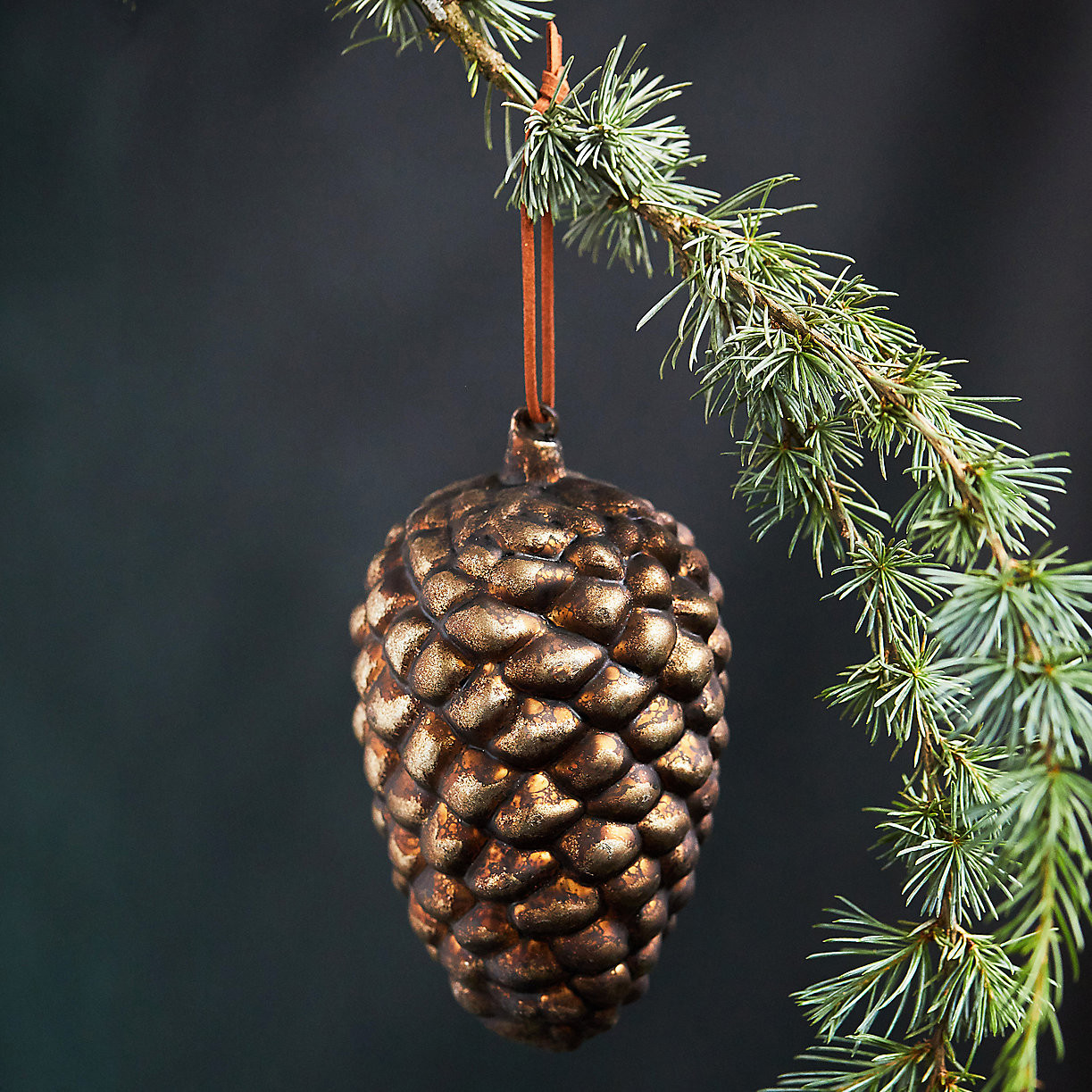 Brown Glass Pinecone Ornament | Terrain
