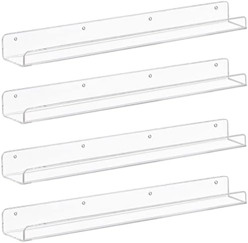 Weiai Clear Acrylic Shelves 24 inches, Floating Wall Ledge Bookshelf, Kids Book Display Shelf Wal... | Amazon (US)