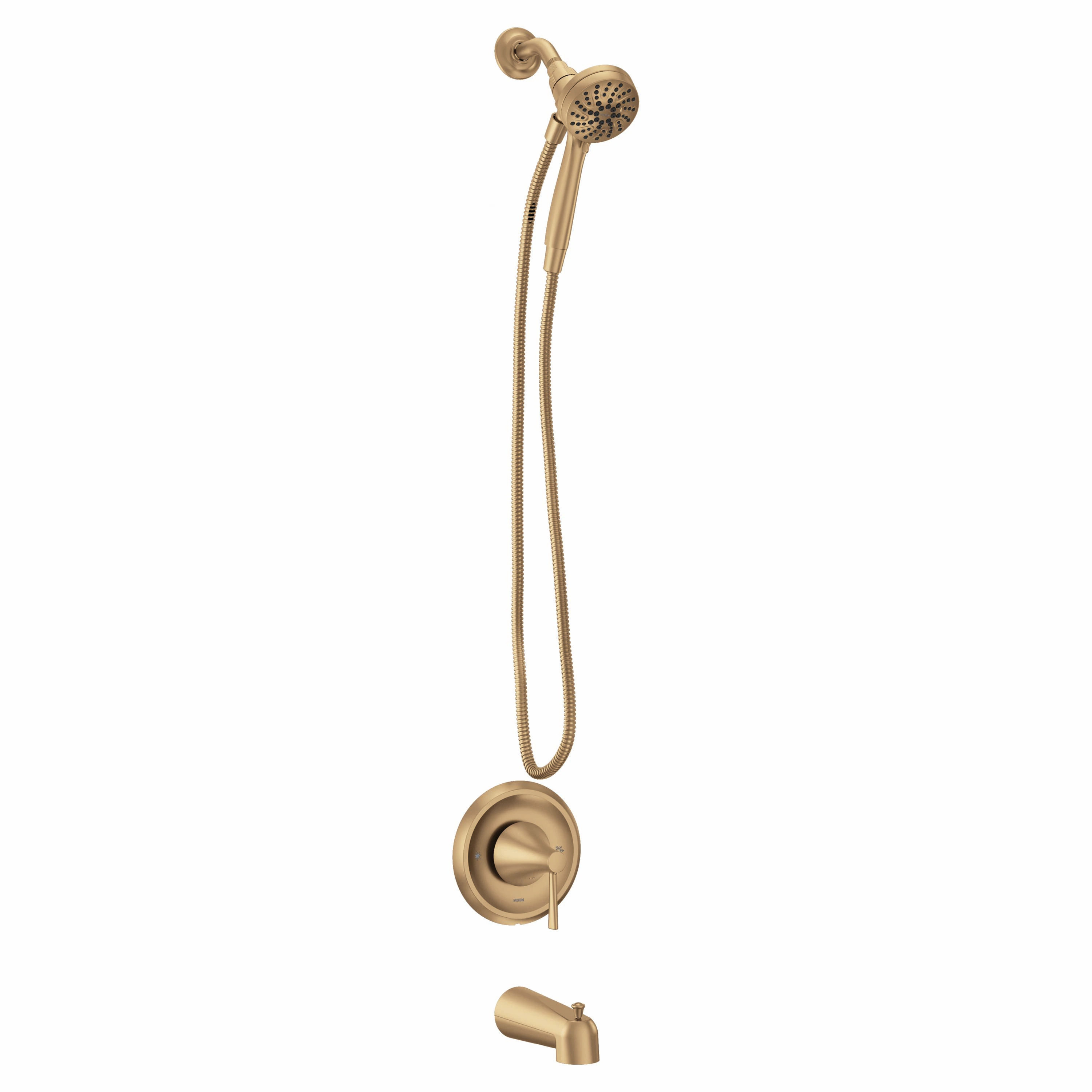 Moen Ronan Bronzed Gold 1-handle Handheld 3.75-in Round Bathtub and shower Faucet ( Valve Included ) | 82021BZG | Lowe's
