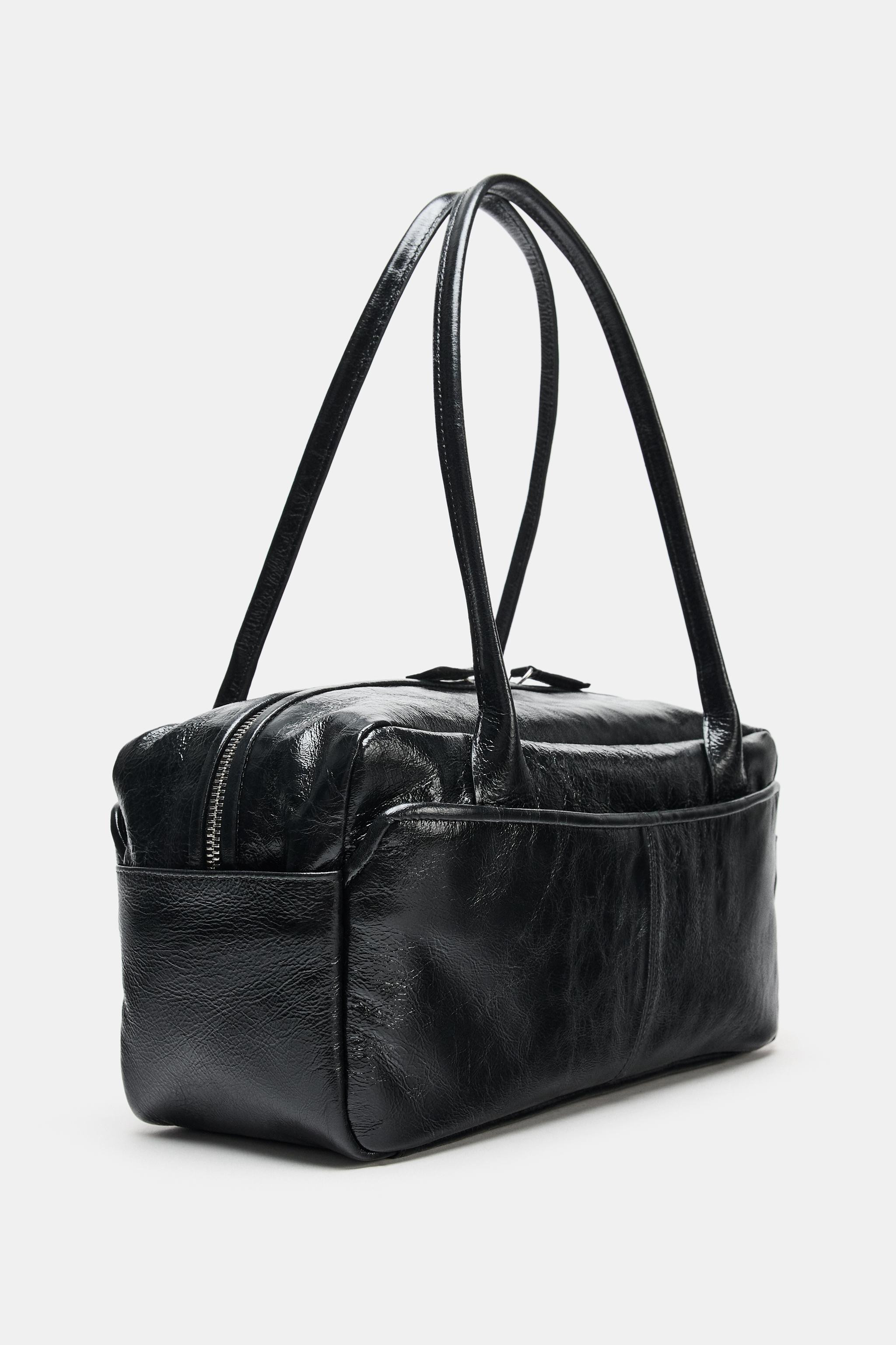 LEATHER BOWLING BAG | Zara UK
