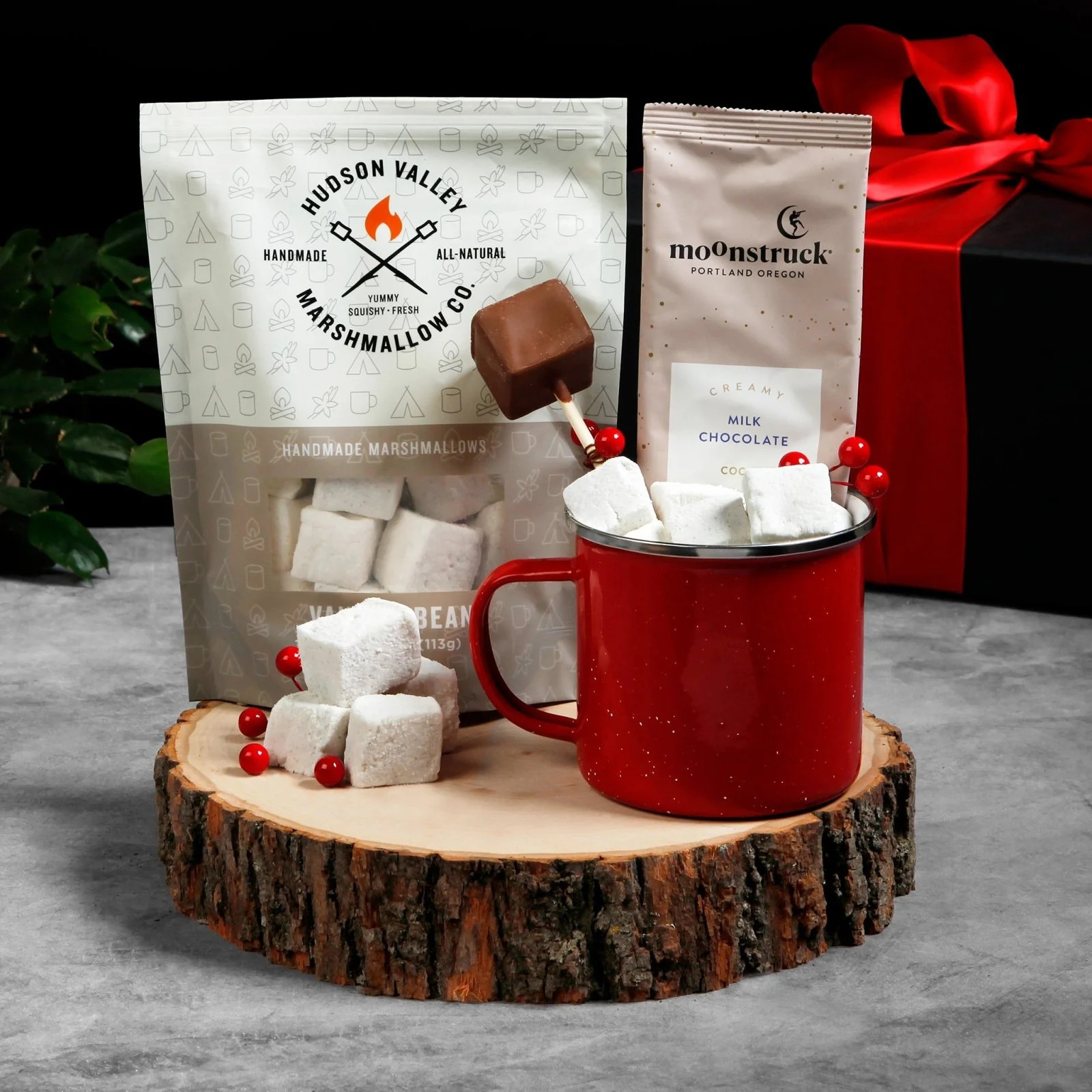 Cozy Campfire Hot Cocoa Gift Set with Red Thermo Steel Mug | HomeWetBar.com