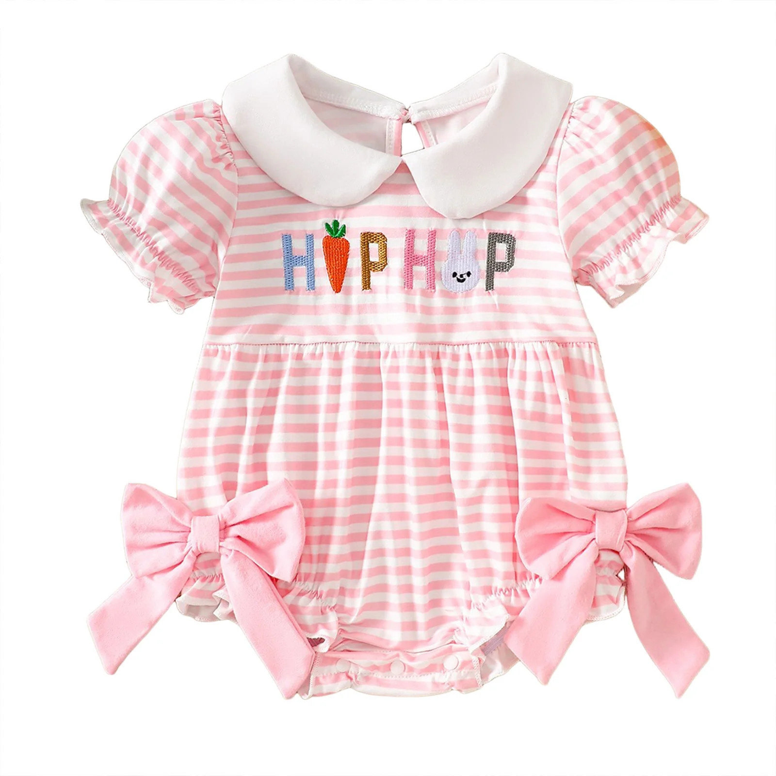 Staki Infant Baby Girl Easter Rabbit Jumpsuit Sleeveless Straps Romper Bib Pants One Piece Overal... | Walmart (US)