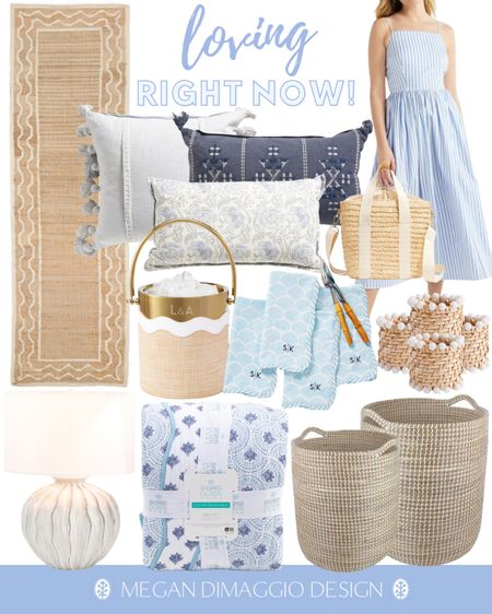 Pretty blue and white coastal finds I’m loving right now!! Hurry!! This best selling wave scalloped jute runner is finally back in stock and only $99!! 😍🙌🏻🏃🏼‍♀️ And I just found these Serena & Lily inspired La Jolla baskets in 3 sizes and on sale under $40 each!! 🤯

Also loving these new quilt set, throw pillows,  $34 dress that looks like J.Crew but is Walmart 💃🏼, and my Tuckernuck dupe beaded napkin rings are on clearance for under $4 a piece!! 

#LTKfindsunder50 #LTKhome #LTKsalealert