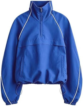 Womens Windbreaker Jacket Lightweight Zip Up Stand Collar Athletic Windproof Workout Outdoor Jack... | Amazon (US)