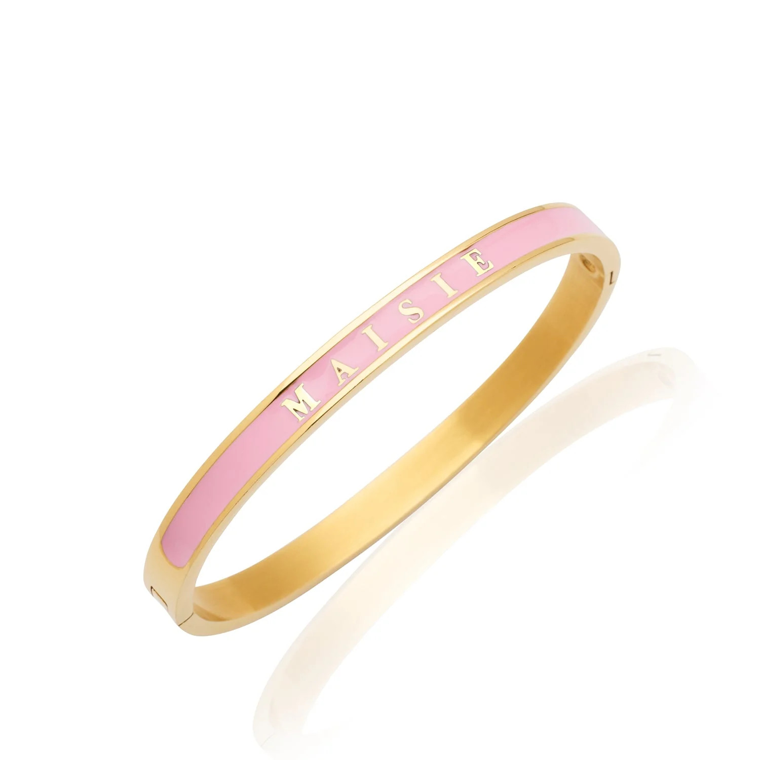 Custom Name Color Enamel Bangle (Gold) | Abbott Lyon