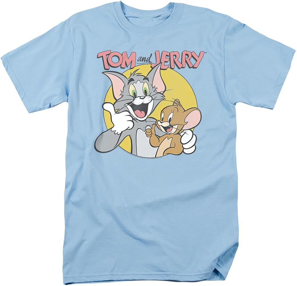 Tom and Jerry Classic Pals Unisex Adult T-Shirt Light Blue | Amazon (US)