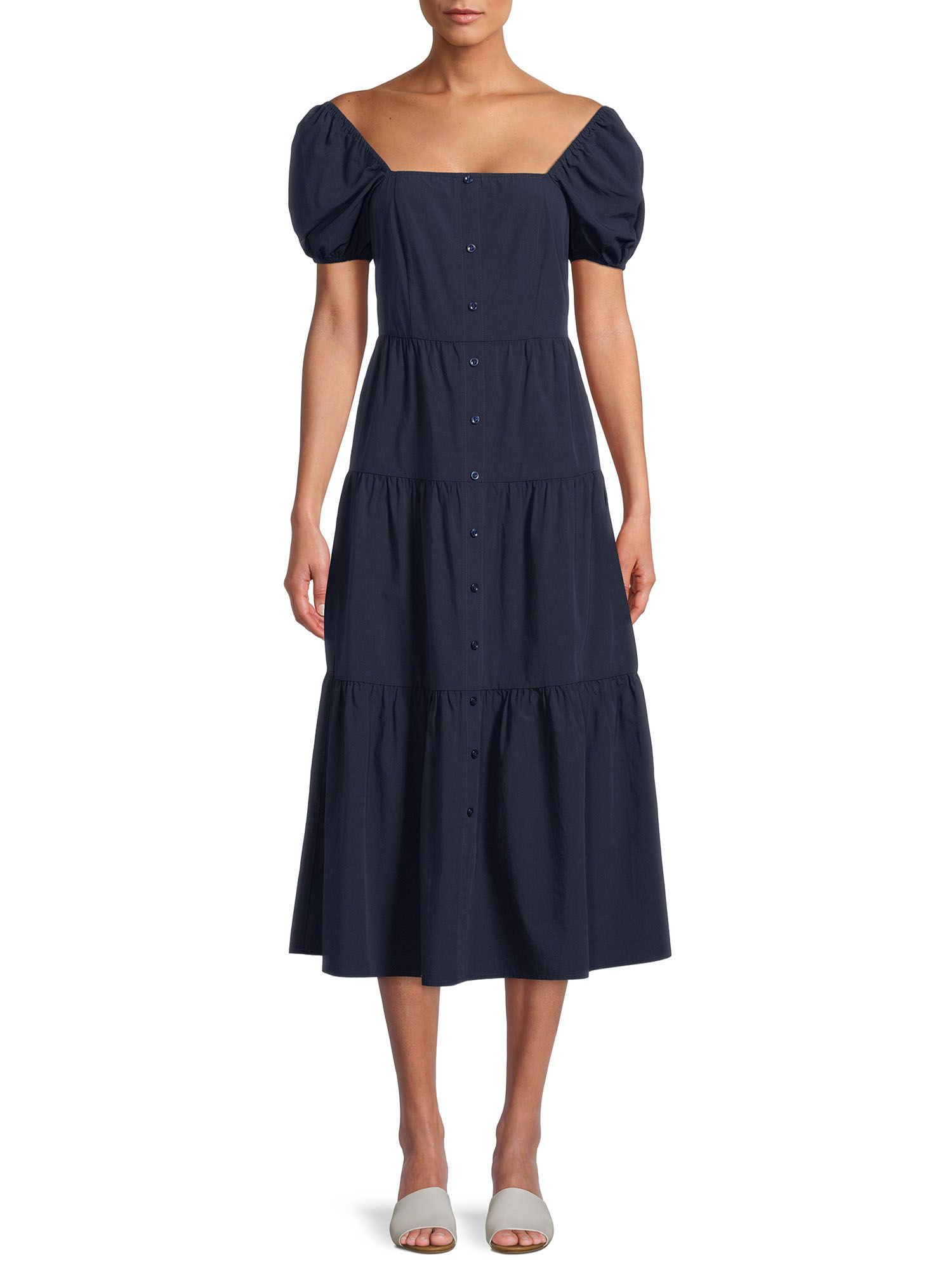 Time and Tru Women's Off Shoulder Dress - Walmart.com | Walmart (US)