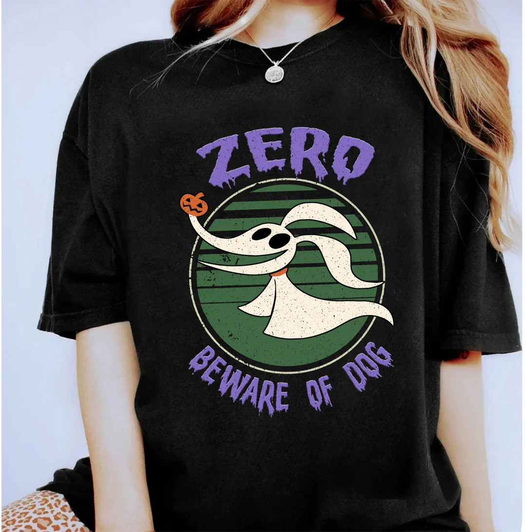 Disney Zero Dog Beware of Dog Halloween T-shirt, the Nightmare Before Christmas Shirt, Halloween ... | Etsy (US)
