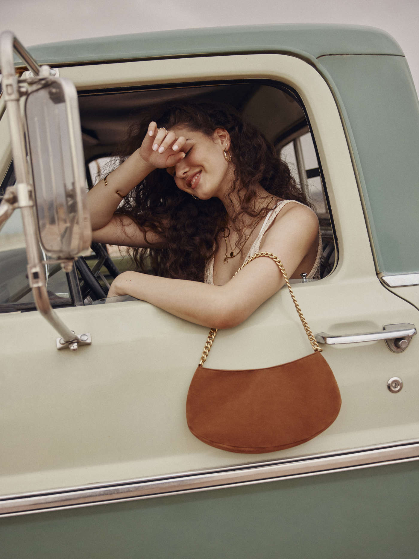 Suede SUEDE CHAIN SHOULDER BAG For Daily Casual | Cider