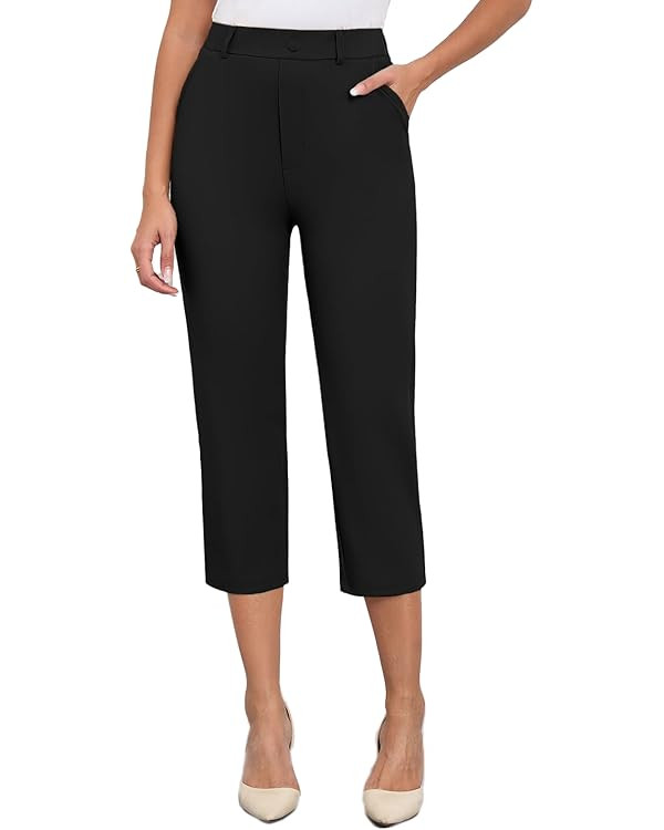Agenlulu High Waisted Capri Dress Pants for Women 2025 Summer UPF 50+ Cooling Stretchy Cropped Sl... | Amazon (US)