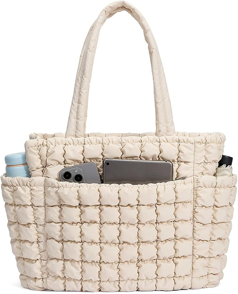 CORALDAISY Puffer Tote Bag Shoulder Handbag for Women | Amazon (US)