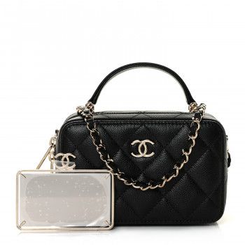 CHANEL Caviar Quilted Small Top Handle Vanity Case With Chain Black | FASHIONPHILE | FASHIONPHILE (US)