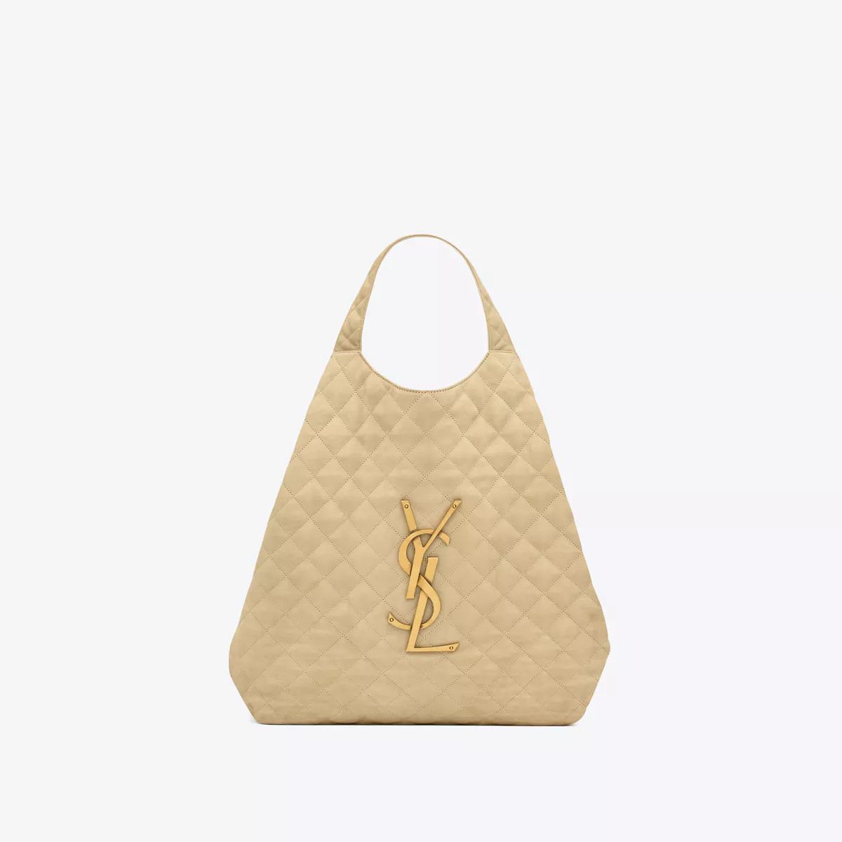 Icare Maxi Shopping Bag In Quilted Nubuck Suede Beige One Size | Saint Laurent Inc. (Global)