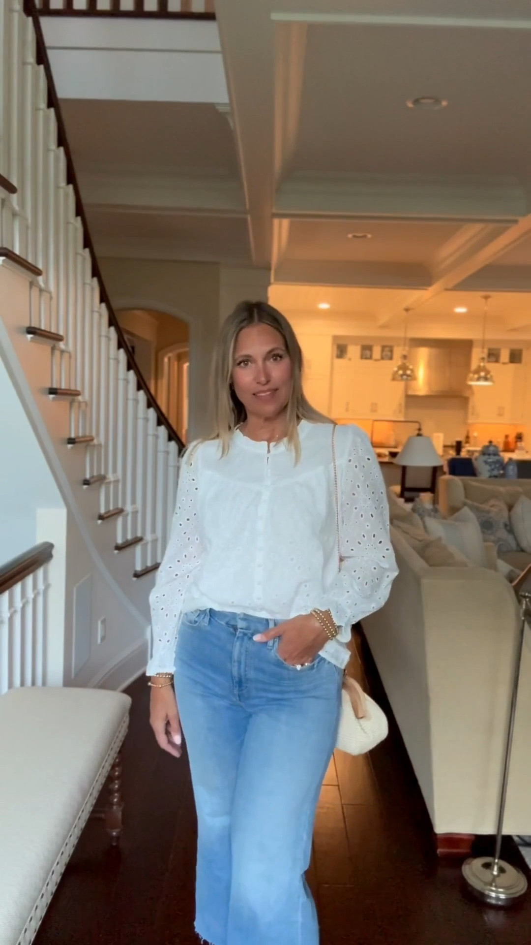 We are loving this white eyelet long sleeve from Amazon. It has that cute everyday look that works for so many outfits. We paired it with denim and simple sneakers for an easy errand-day style that still feels put together.

#LTKStyleTip #LTKFindsUnder50 #LTKOver40