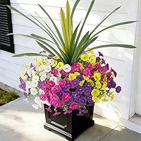 INXUGAO Artificial Flowers for Outdoors Fake Plants Outside, 12 Bundles Silk Morning Glory with E... | Amazon (CA)