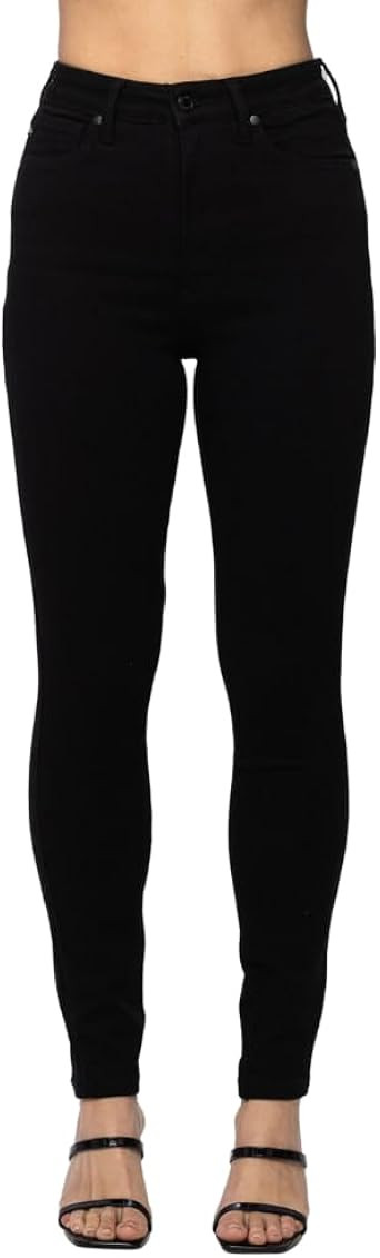 Judy Blue Black High Waist Tummy Control Classic Skinny | Amazon (US)