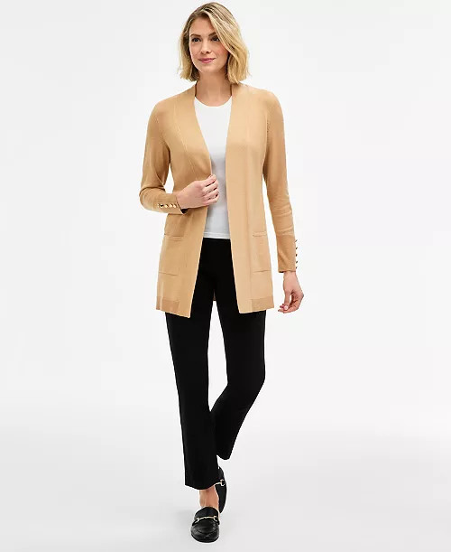JM Collection Women's Button-Sleeve Flyaway Cardigan, Created for Macy's - Macy's | Macy's