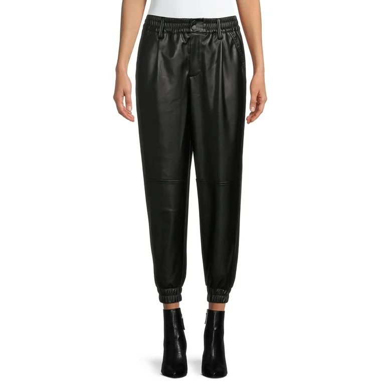 No Boundaries Juniors’ Faux Leather Joggers | Walmart (US)