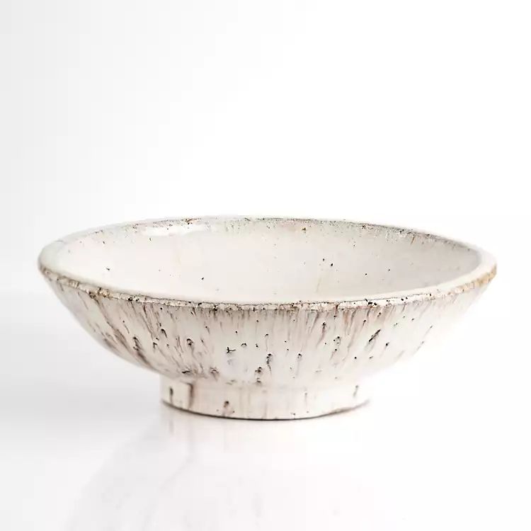 Cream Textured Terracotta Decorative Bowl | Kirkland's Home