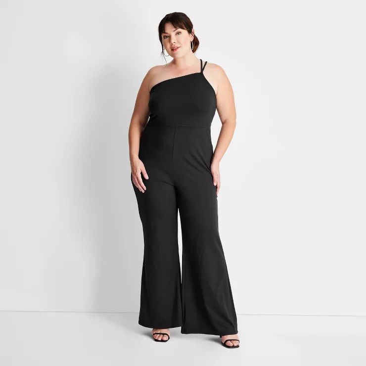 Women's Strappy One Shoulder Jumpsuit - Future Collective™ with Kahlana Barfield Brown Black | Target