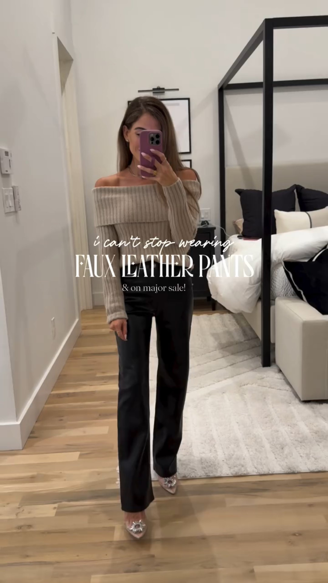 🔗these faux leather pants are must have! They come in brown as well & a fun way to switch up traditional jeans and black pants. Comes in 3 lengths and on sale! Wearing size 23s in pants and xxs sweater  

Petite outfits winter outfits abercrombie style petite looks affordable outfits petite style faux leather pants petite pants 

#petiteoutfits #trendingoutfits #winteroutfit

#LTKSaleAlert #LTKFindsUnder100 #LTKFindsUnder50