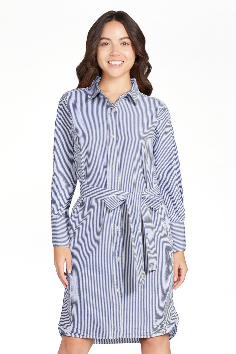 Free Assembly Women's Long Sleeve Shirt Dress - Walmart.com | Walmart (US)
