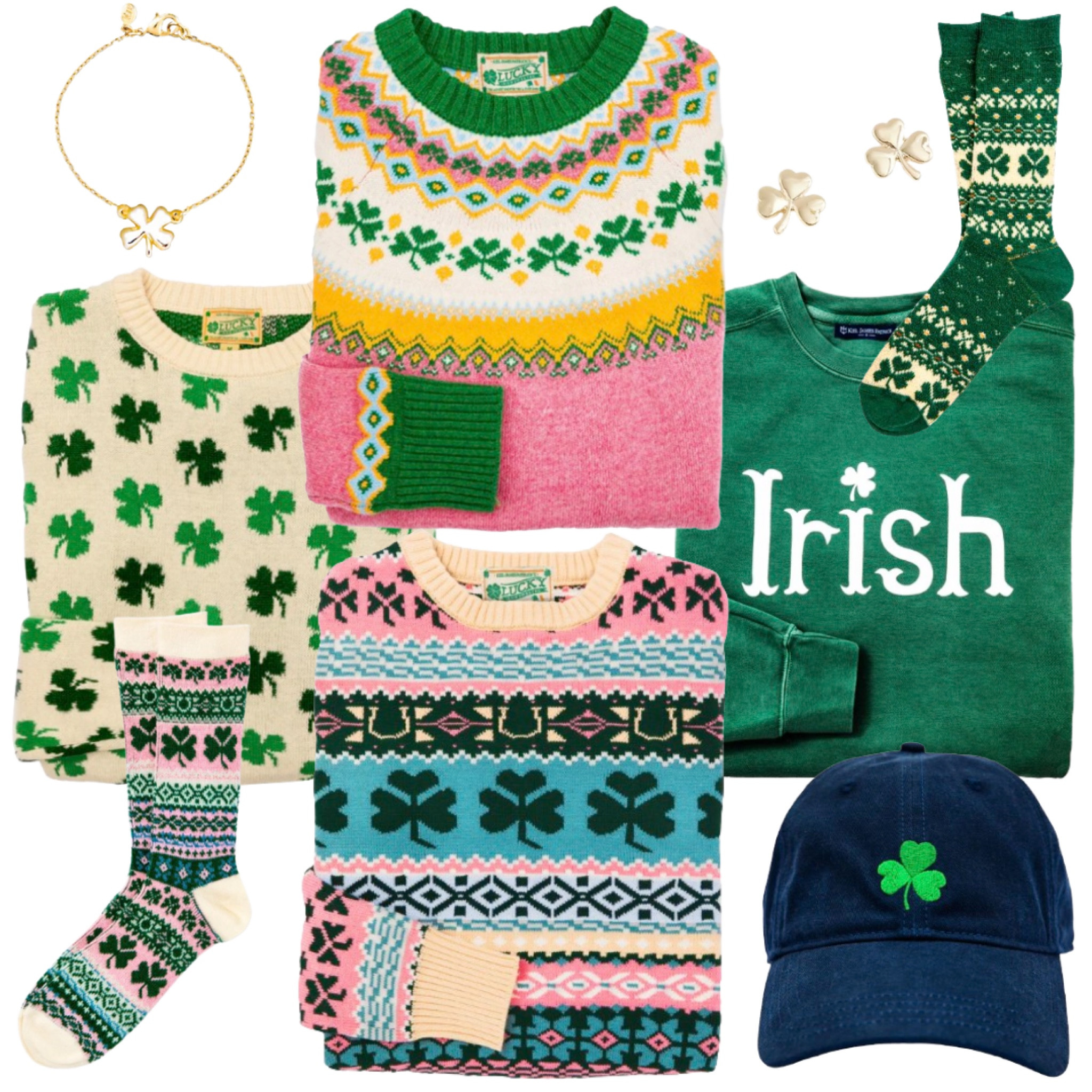 St. Patrick’s Day is truly one of my favorite holidays — just fun, fanfare, a little drinking and revelry, and Irish pride! Even if you don’t have a lick of Irish in your blood, it’s your day to don the green and shamrocks. 

Of course, you know where the cutest sweaters are from — and I’m loving the sweatshirt they’ve launched this year! Pair any of them with complementary socks for a fully cohesive Irish outfit! 

#LTKMostLoved #LTKSeasonal #LTKStyleTip