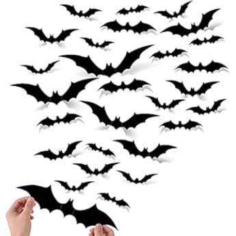88 Pcs DIY 3D Bats Halloween Decoration, 4 Different Sizes PVC Bat Stickers for Halloween Decor/Wall | Amazon (CA)