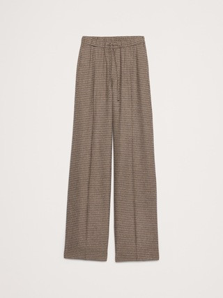 Wide-Leg Flannel Drawstring Pull-On Pant | Banana Republic (US)