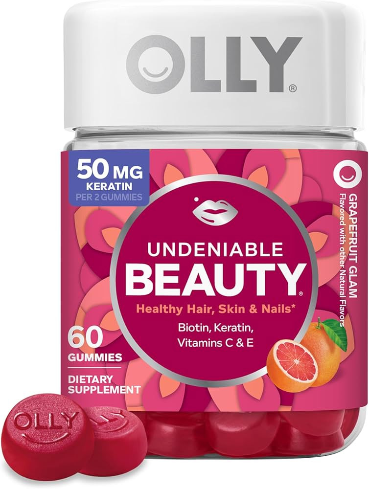 OLLY Undeniable Beauty Gummy, For Hair, Skin, Nails, Biotin, Vitamin C, Keratin, Chewable Supplem... | Amazon (US)