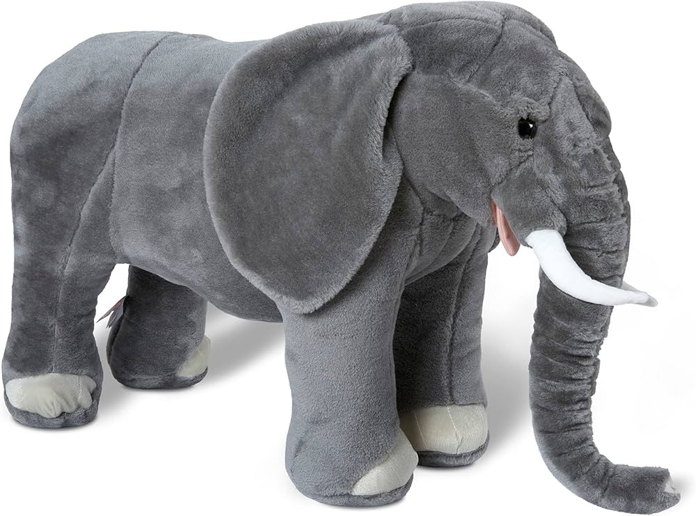 Melissa & Doug Giant Elephant - Lifelike Stuffed Animal (Over 3 feet Long) | Amazon (US)