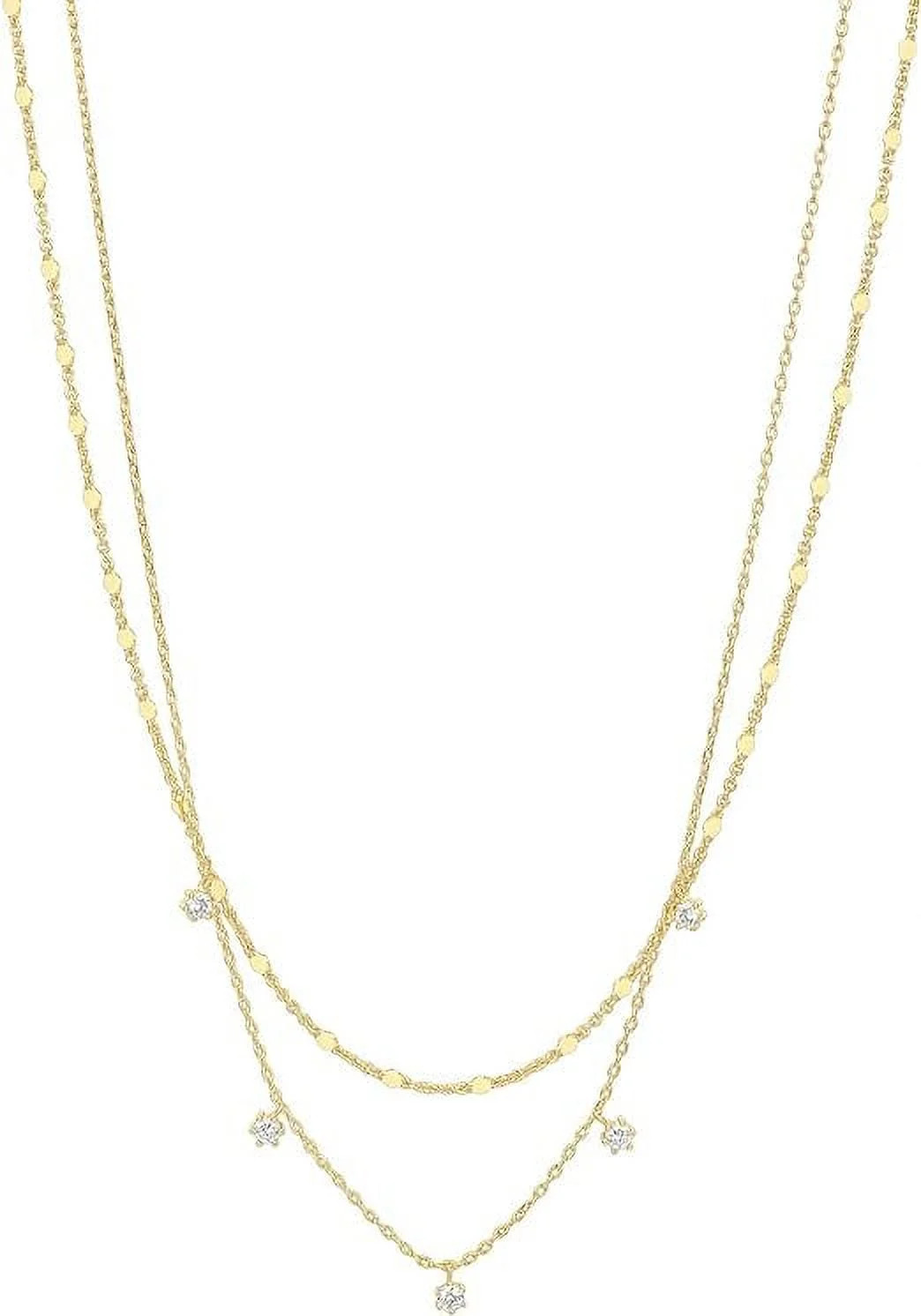 PAVOI 14K Gold Plated Chain Necklace for Women | 3.5x1.4x4.0mm AAA+ Cubic Zirconia | 925 Hypoalle... | Walmart (US)