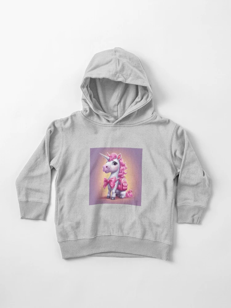 Unicorn with a pink backpack  Toddler Pullover Hoodie | Redbubble (US)