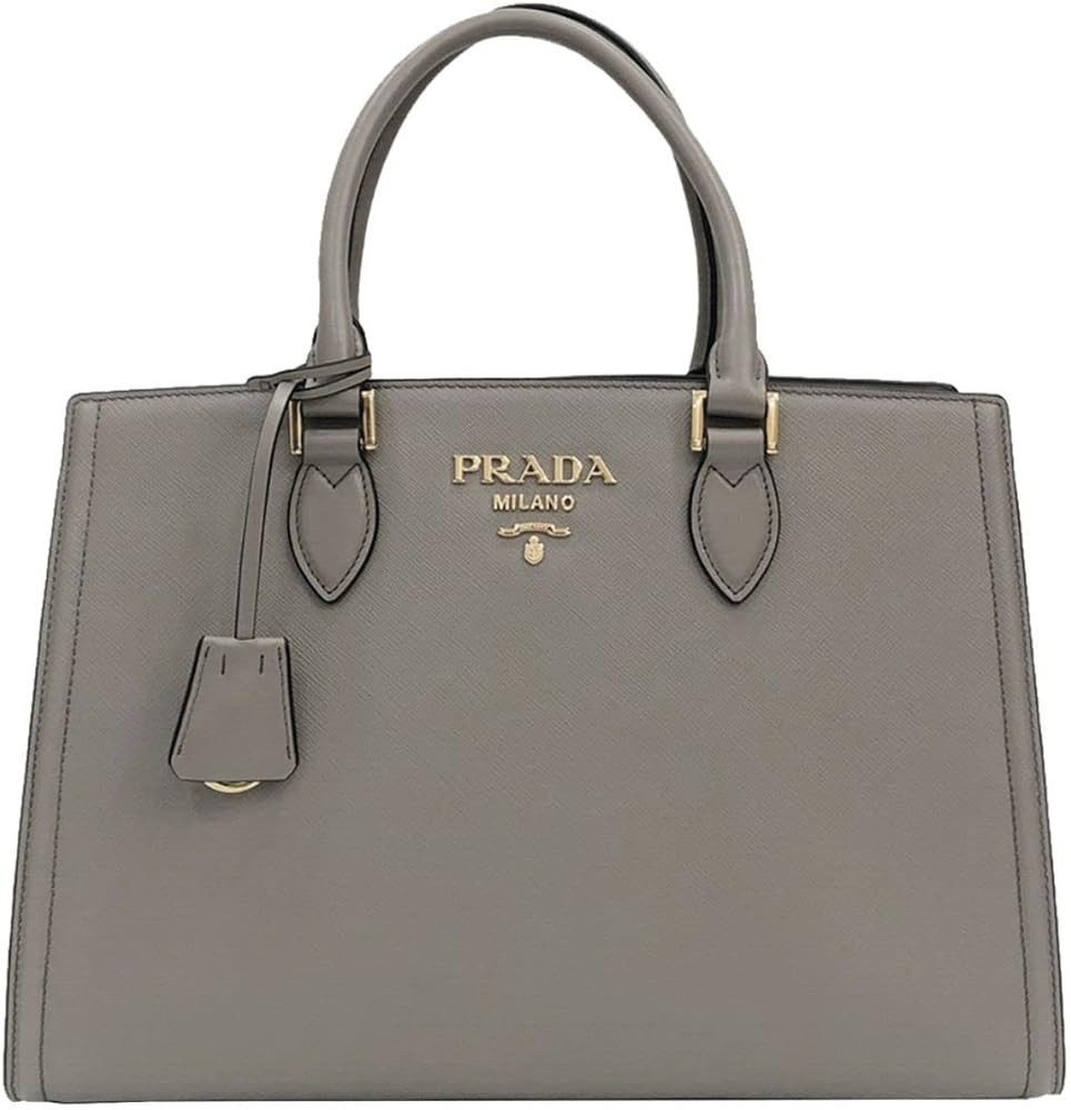 Prada Argilla Gray Saffiano Lux Leather Large Satchel Handbag 1BA228 | Amazon (US)